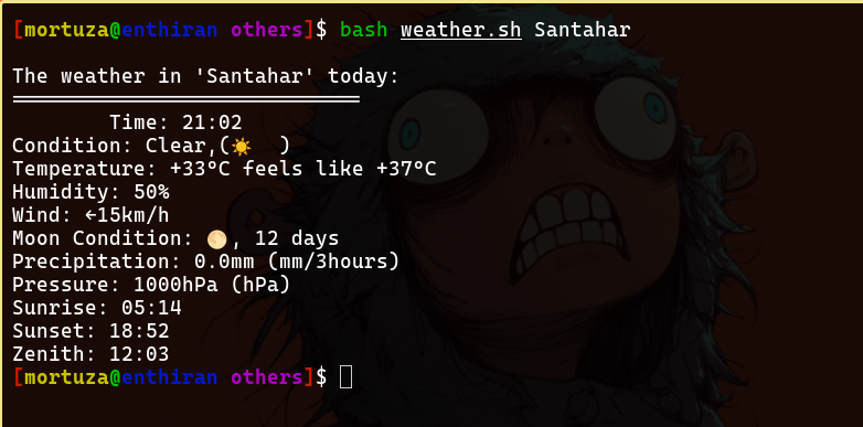 Picture of weather.sh script